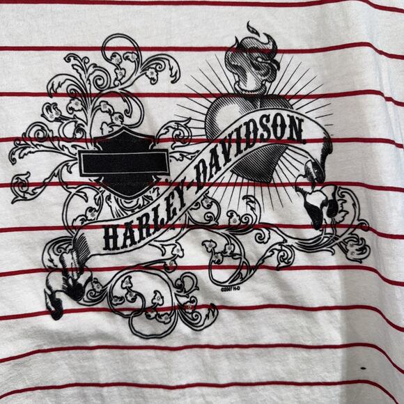 Y2K 2007 Harley Davidson Women’s Striped Illinois Shirt Size Medium - Picture 2 of 5